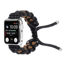 Braided Umbrella Cord Watch Band For Apple Watch Series 7 45mm / 6 & SE & 5 & 4 44mm / 3 & 2 & 1 42mm(Black)