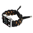 Braided Umbrella Cord Watch Band For Apple Watch Series 7 45mm / 6 & SE & 5 & 4 44mm / 3 & 2 & 1 42mm(Black)