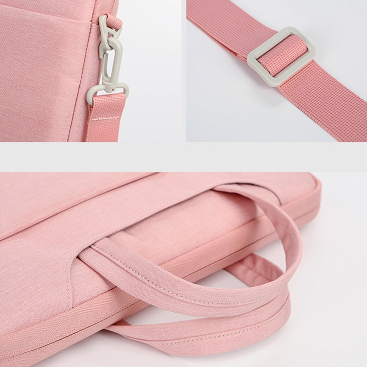 For 13.3-14 inch Laptop Multi-function Laptop Single Shoulder Bag Handbag(Pink)