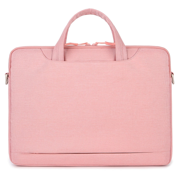For 13.3-14 inch Laptop Multi-function Laptop Single Shoulder Bag Handbag(Pink)