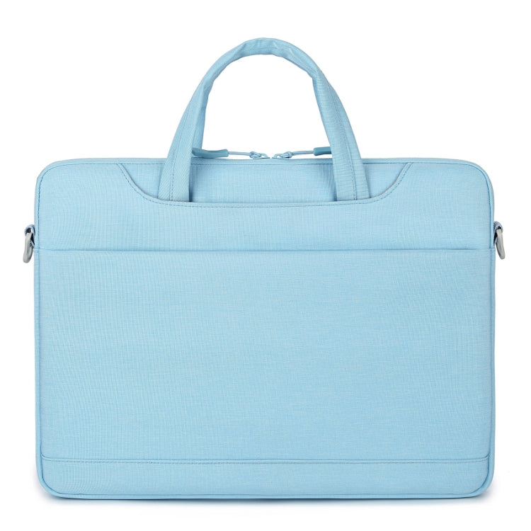 For 13.3-14 inch Laptop Multi-function Laptop Single Shoulder Bag Handbag(Light Blue)