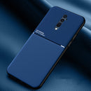 For OPPO Reno 10x zoom Classic Tilt Strip Grain Magnetic Shockproof PC + TPU Case(Blue)