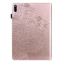 For Huawei MatePad 10.4 Peacock Embossed Pattern TPU + PU Horizontal Flip Leather Case with Holder & Card Slots & Wallet & Sleep / Wake-up Function(Rose Gold)