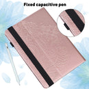 For Huawei MatePad 10.4 Peacock Embossed Pattern TPU + PU Horizontal Flip Leather Case with Holder & Card Slots & Wallet & Sleep / Wake-up Function(Rose Gold)