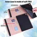 For Huawei MatePad 10.4 Peacock Embossed Pattern TPU + PU Horizontal Flip Leather Case with Holder & Card Slots & Wallet & Sleep / Wake-up Function(Rose Gold)
