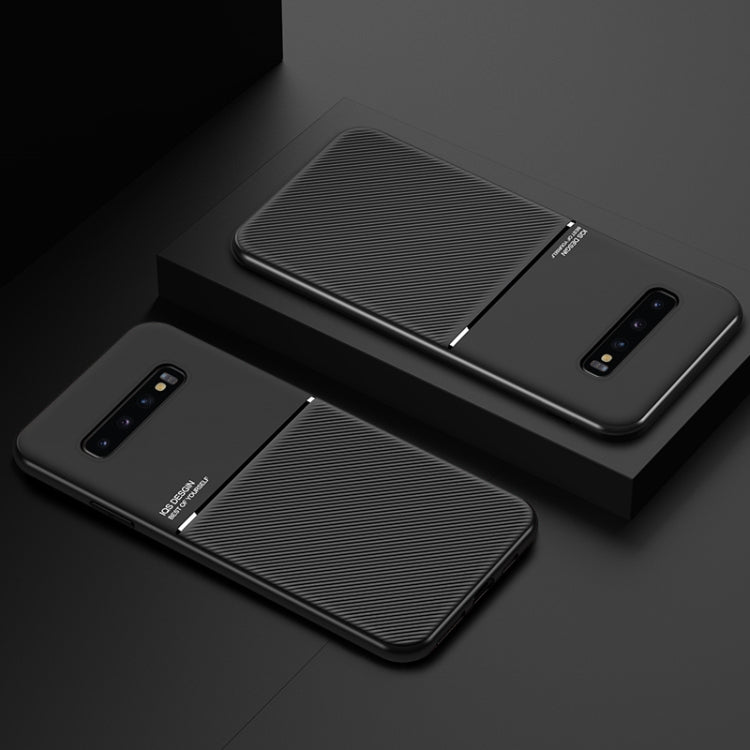 For Samsung Galaxy S10e Classic Tilt Strip Grain Magnetic Shockproof PC + TPU Case(Black)