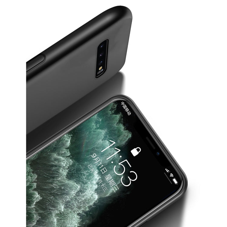 For Samsung Galaxy S10e Classic Tilt Strip Grain Magnetic Shockproof PC + TPU Case(Black)