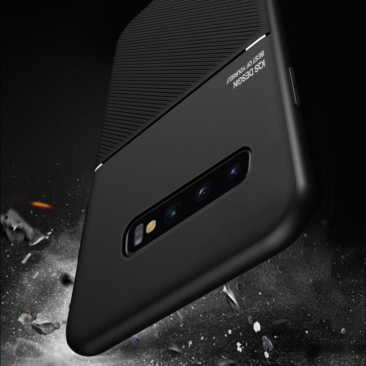 For Samsung Galaxy S10e Classic Tilt Strip Grain Magnetic Shockproof PC + TPU Case(Black)