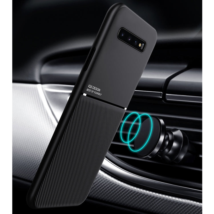 For Samsung Galaxy S10e Classic Tilt Strip Grain Magnetic Shockproof PC + TPU Case(Black)
