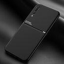 For Huawei P20 Pro Classic Tilt Strip Grain Magnetic Shockproof PC + TPU Case(Black)