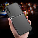For Huawei P20 Pro Classic Tilt Strip Grain Magnetic Shockproof PC + TPU Case(Black)