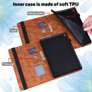 For Lenovo Tab M8 (FHD) TB-8705F Peacock Embossed Pattern TPU + PU Horizontal Flip Leather Case with Holder & Card Slots & Wallet & Sleep / Wake-up Function(Brown)