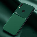For Xiaomi Redmi Note 7 Classic Tilt Strip Grain Magnetic Shockproof PC + TPU Case(Green)