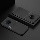 For OnePlus 7T Classic Tilt Strip Grain Magnetic Shockproof PC + TPU Case(Black)