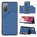 For Samsung Galaxy S20 FE Skin Feel PU + TPU + PC Back Cover Shockproof Case with Card Slots & Holder & Photo Frame(Royal Blue)
