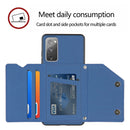 For Samsung Galaxy S20 FE Skin Feel PU + TPU + PC Back Cover Shockproof Case with Card Slots & Holder & Photo Frame(Royal Blue)
