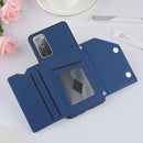 For Samsung Galaxy S20 FE Skin Feel PU + TPU + PC Back Cover Shockproof Case with Card Slots & Holder & Photo Frame(Royal Blue)