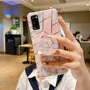 Marble Pattern Shockproof Protective Case with Holder For Samsung Galaxy A31(Green)
