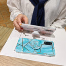 Marble Pattern Shockproof Protective Case with Holder For Samsung Galaxy A31(White)