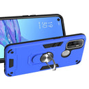 For OPPO A32 2020 / A53 / A33 2020 Armour Series PC + TPU Protective Case with Ring Holder(Dark Blue)