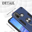 For OPPO A32 2020 / A53 / A33 2020 Armour Series PC + TPU Protective Case with Ring Holder(Dark Blue)