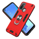 For OPPO A32 2020 / A53 / A33 2020 Armour Series PC + TPU Protective Case with Ring Holder(Red)