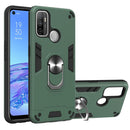 For OPPO A32 2020 / A53 / A33 2020 Armour Series PC + TPU Protective Case with Ring Holder(Dark Green)