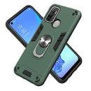 For OPPO A32 2020 / A53 / A33 2020 Armour Series PC + TPU Protective Case with Ring Holder(Dark Green)