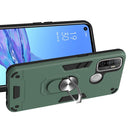 For OPPO A32 2020 / A53 / A33 2020 Armour Series PC + TPU Protective Case with Ring Holder(Dark Green)