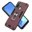 For OPPO A32 2020 / A53 / A33 2020 Armour Series PC + TPU Protective Case with Ring Holder(Wnie Red)
