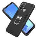 For OPPO A32 2020 / A53 / A33 2020 Armour Series PC + TPU Protective Case with Ring Holder(Black)