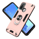 For OPPO A32 2020 / A53 / A33 2020 Armour Series PC + TPU Protective Case with Ring Holder(Rose Gold)