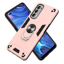 For OPPO Reno4 4G Armour Series PC + TPU Protective Case with Ring Holder(Rose Gold)