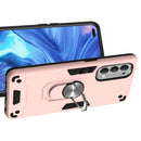 For OPPO Reno4 4G Armour Series PC + TPU Protective Case with Ring Holder(Rose Gold)