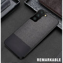 For Samsung Galaxy S21 5G Shockproof Splicing PU + Cloth Protective Case(Stitching Black)