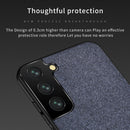 For Samsung Galaxy S21 5G Shockproof Splicing PU + Cloth Protective Case(Stitching Black)
