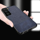 For Samsung Galaxy S21 Ultra 5G Shockproof Splicing PU + Cloth Protective Case(Curtain Black)