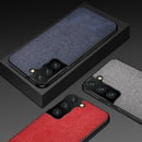 For Samsung Galaxy S21 Ultra 5G Shockproof Splicing PU + Cloth Protective Case(Curtain Black)