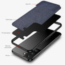 For Samsung Galaxy S21 Ultra 5G Shockproof Splicing PU + Cloth Protective Case(Curtain Black)