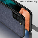 For Samsung Galaxy S21 Ultra 5G Shockproof Splicing PU + Cloth Protective Case(Curtain Black)