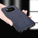 For Xiaomi Poco X3 NFC Shockproof Splicing PU + Cloth Protective Case(Curtain Black)