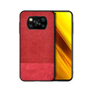 For Xiaomi Poco X3 NFC Shockproof Splicing PU + Cloth Protective Case(Stitching Red)