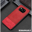 For Xiaomi Poco X3 NFC Shockproof Splicing PU + Cloth Protective Case(Stitching Red)