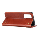 For OPPO Reno5 5G / Find X3 Lite Copper Buckle Nappa Texture Horizontal Flip Leather Case with Holder & Card Slots & Wallet(Brown)