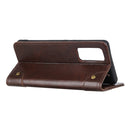 For OPPO Reno5 5G / Find X3 Lite Copper Buckle Nappa Texture Horizontal Flip Leather Case with Holder & Card Slots & Wallet(Coffee)
