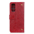 For OPPO Reno5 5G / Find X3 Lite Copper Buckle Nappa Texture Horizontal Flip Leather Case with Holder & Card Slots & Wallet(Wine Red)