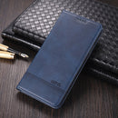 For Oppo Reno5 5G AZNS Magnetic Calf Texture Horizontal Flip Leather Case with Card Slots & Holder & Wallet(Dark Blue)