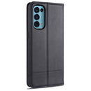 For Oppo Reno5 5G AZNS Magnetic Calf Texture Horizontal Flip Leather Case with Card Slots & Holder & Wallet(Black)
