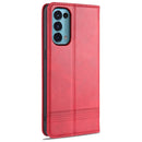 For Oppo Reno5 5G AZNS Magnetic Calf Texture Horizontal Flip Leather Case with Card Slots & Holder & Wallet(Red)