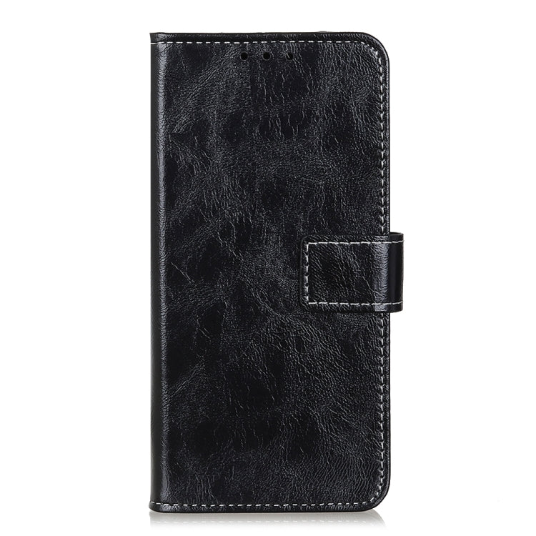 For OnePlus 9 Retro Crazy Horse Texture Horizontal Flip Leather Case, with Holder & Card Slots & Wallet & Photo Frame(Black)
